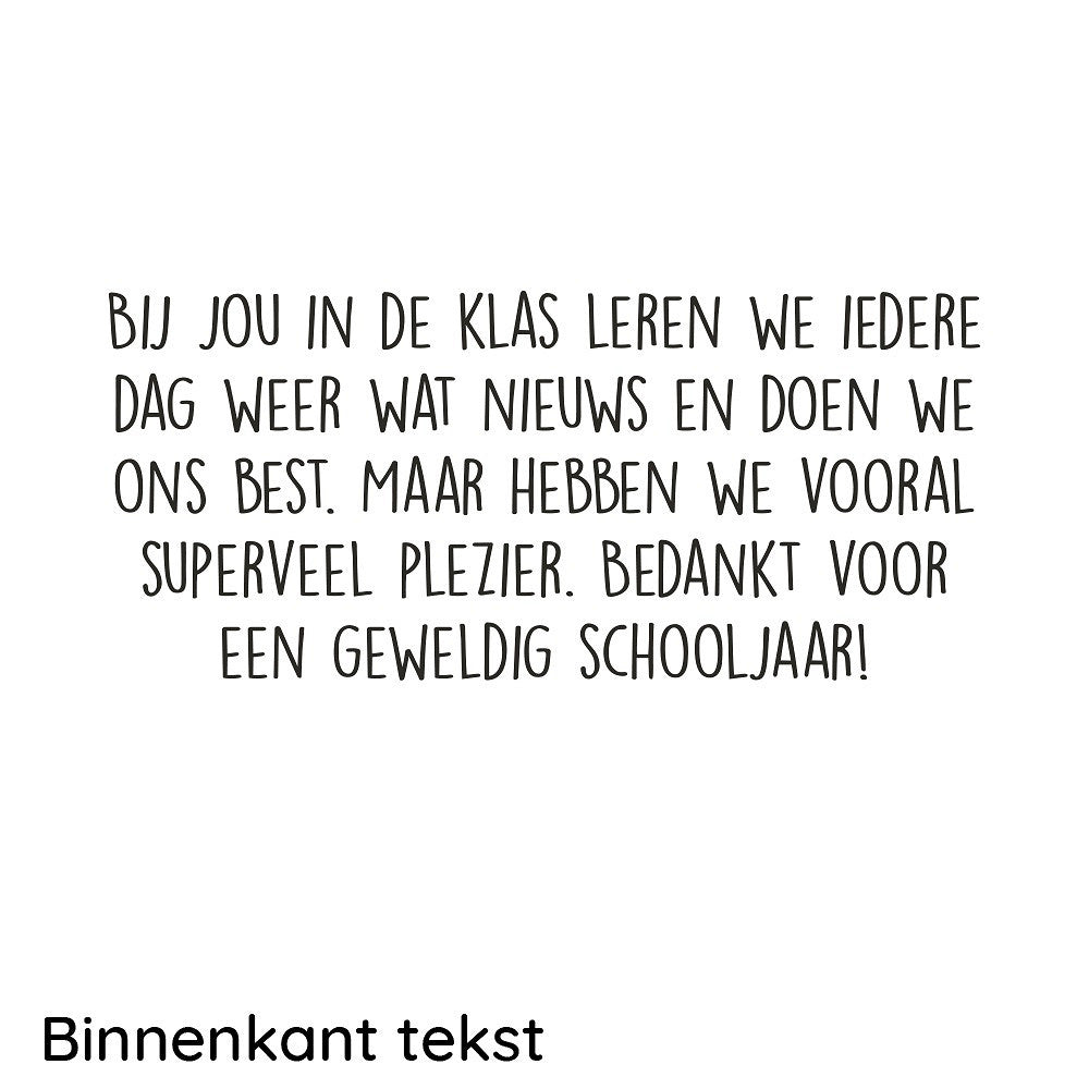 Bedankt voor het schooljaar