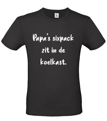 T-shirt papa's sixpack zit in de koelkast.